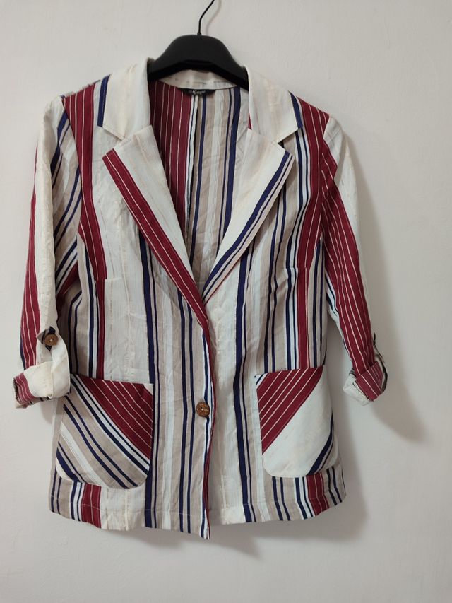 Giacca donna, estiva righe multicolor, meteore