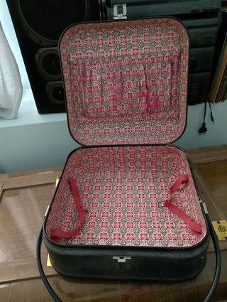 Maletín viaje antiguo gris oscuro