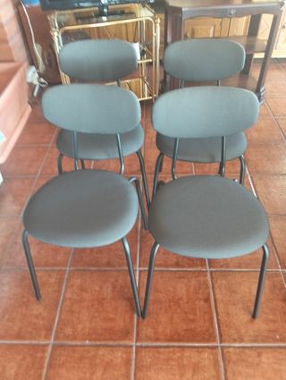 4 Sillas Comedor Gris Oscuro