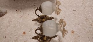 Aplique pared dorado con cristal