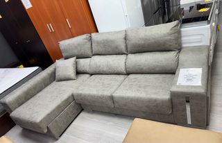 Sofá chaise longue gris 