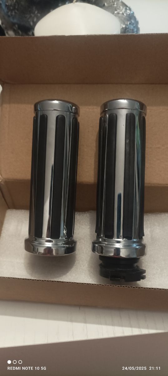 Puños moto cromados