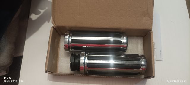 Puños moto cromados