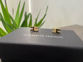 Orecchini Elisabetta Franchi oro e neri