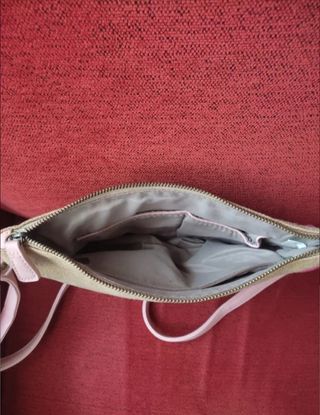 Bolso rafia beige y rosa