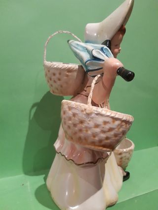 Figura Niña cestas parasol Vintage