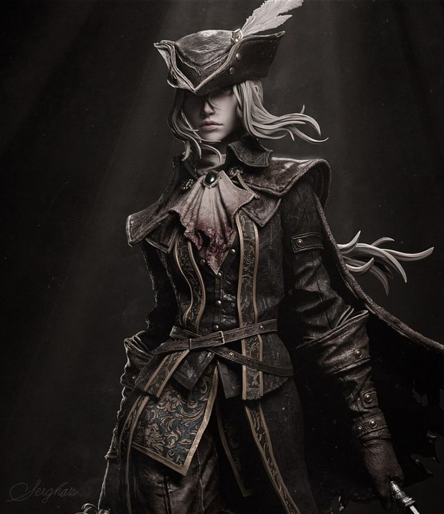 Lady Maria figura del videogioco Bloodborne dipinta