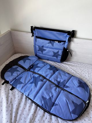 Saco invierno+ bolso para carro Bugaboo color azul