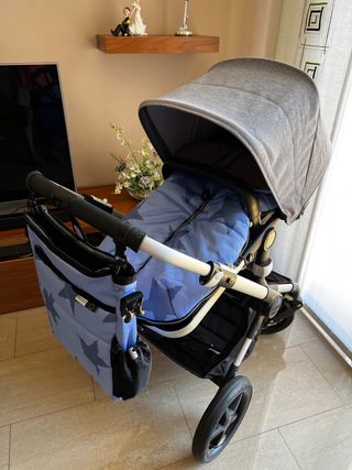 Saco invierno+ bolso para carro Bugaboo color azul
