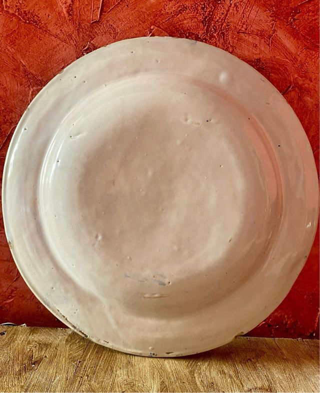 Plato loza Manises azul