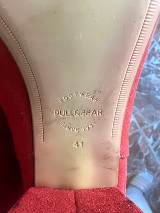 Botines rojos naranja de ante - tacón bajo
