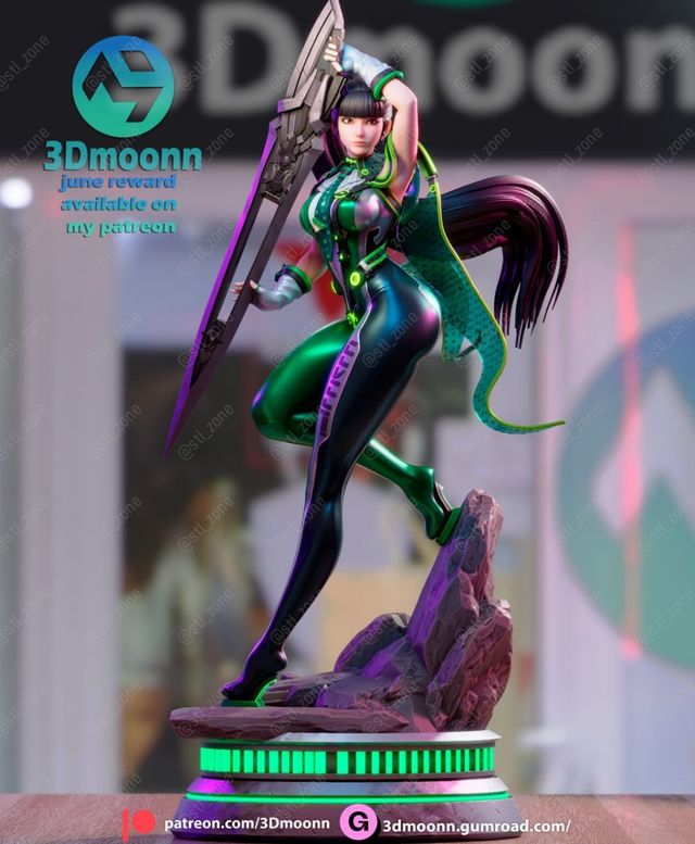 Eve ha dipinto una figura del videogioco Stellar Blade