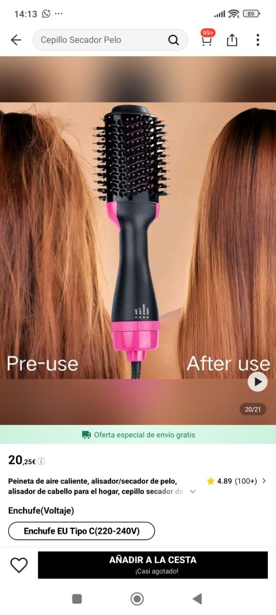 Cepillo secador pelo - One Step Nuevo en caja