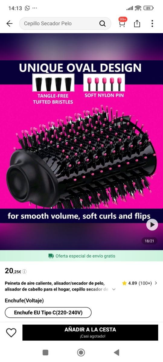 Cepillo secador pelo - One Step Nuevo en caja