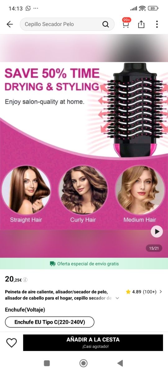 Cepillo secador pelo - One Step Nuevo en caja