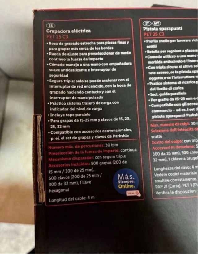 Grapadora eléctrica Parkside 