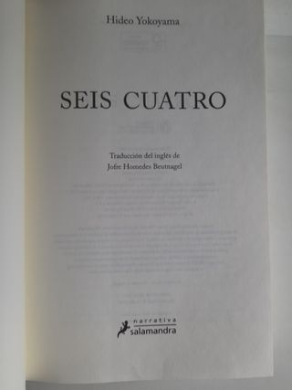 Seis Cuatro – Hideo Yokoyama (Edición Salamandra)