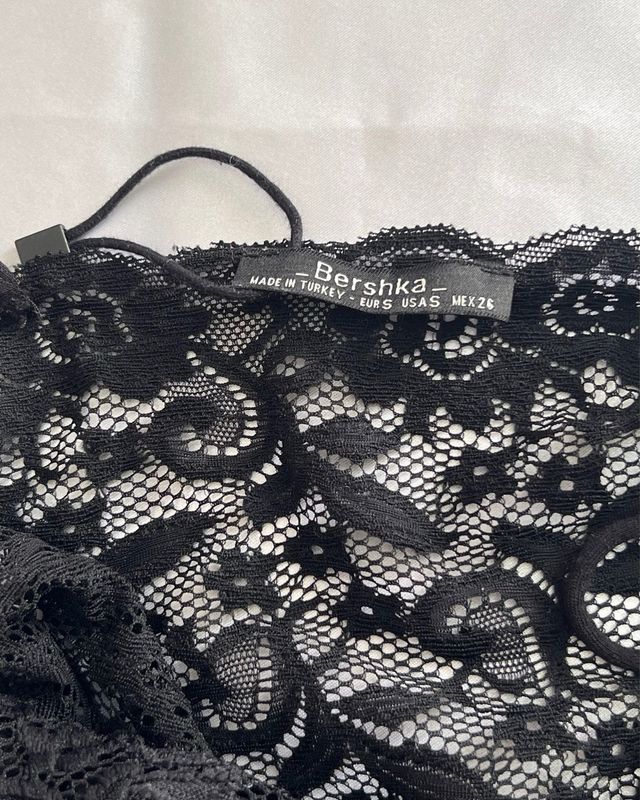 Bershka Bustier Corsetto Crop Top Corpino Pizzo