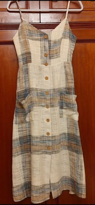 Vestido verano cuadros de Mango - Talla S