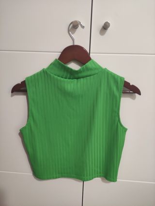 Top H&M verde M - Cuello alto