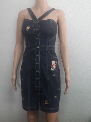 Vestido turquesa mini pedrería.