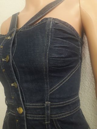 Vestido turquesa mini pedrería.