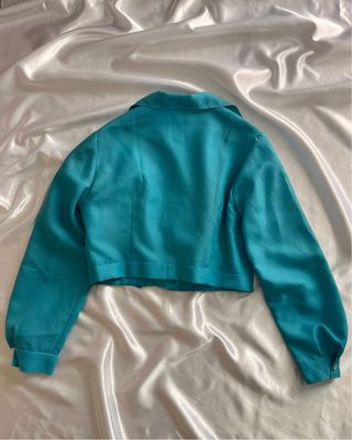 Top Turchese Elegante Camicia con Lacci Regolabili