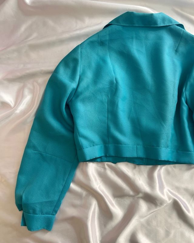 Top Turchese Elegante Camicia con Lacci Regolabili