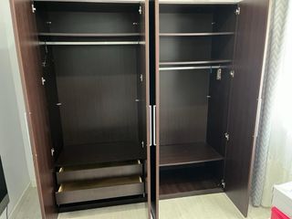 Armario ropero 4 puertas madera color wengue oscur