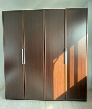 Armario ropero 4 puertas madera color wengue oscur