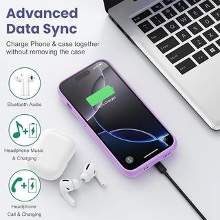 Feob Funda Batería iPhone 16 Pro 7500mAh 15w Lila