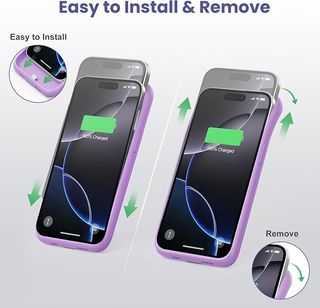 Feob Funda Batería iPhone 16 Pro 7500mAh 15w Lila
