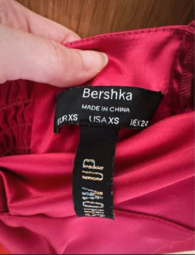 Top Bershka bicolor rosa-naranja