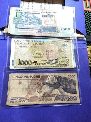 Billetes antiguos: colección variada