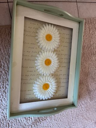 Vassoio shabby chic con fiori