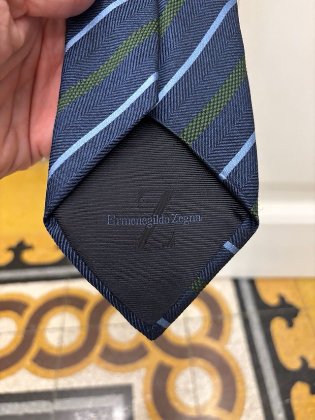 Cravatta Ermenegildo Zegna blu e verde