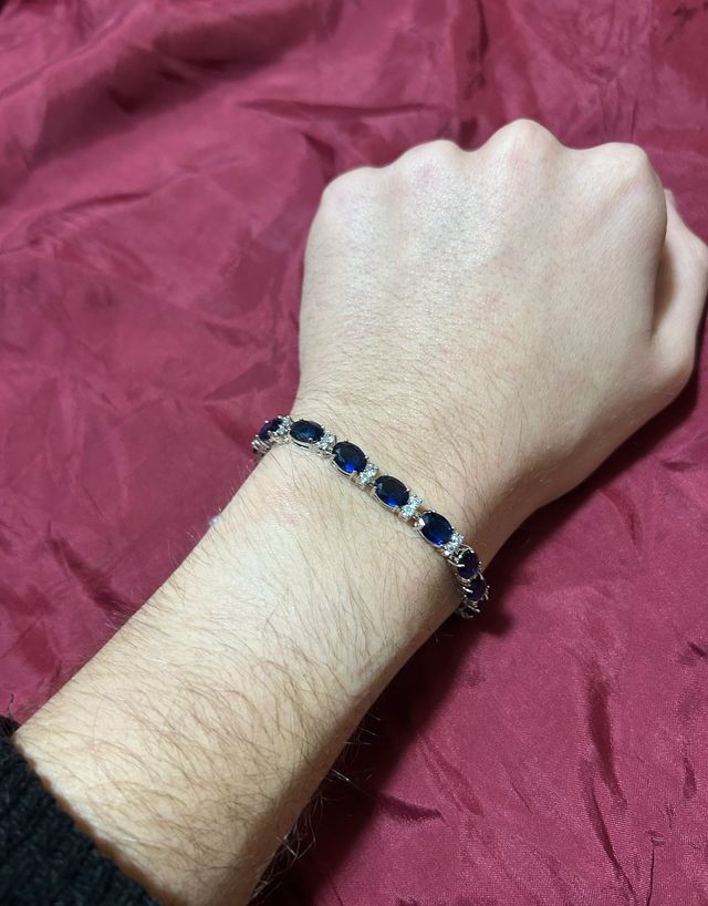 BRACCIALE IN ARGENTO CON ZAFFIRI BLU'