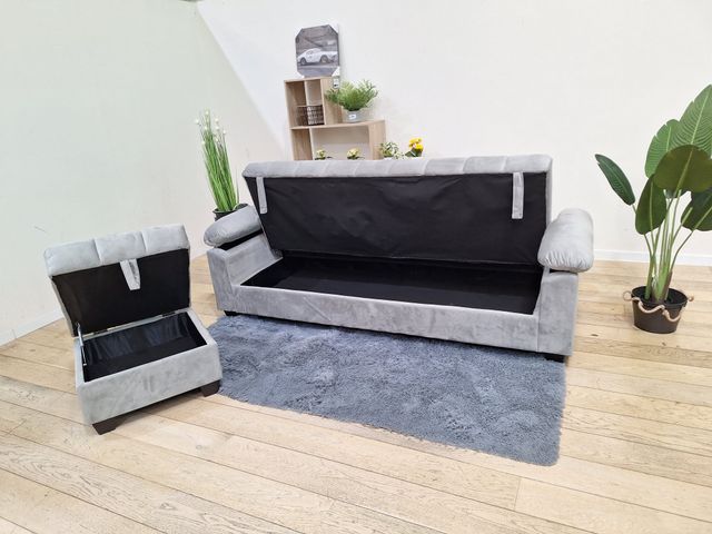 Sofa cama con puf de almacenamiento 210X85cm
