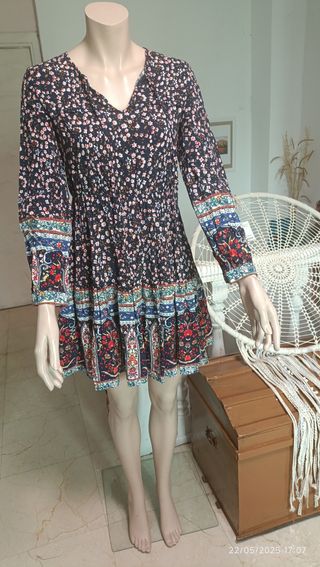 Vestido boho estampado