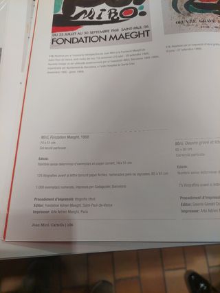 Cartel Miró - Fundación Maeght 1968. ORIGINAL.