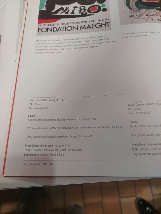 Cartel Miró - Fundación Maeght 1968. ORIGINAL.