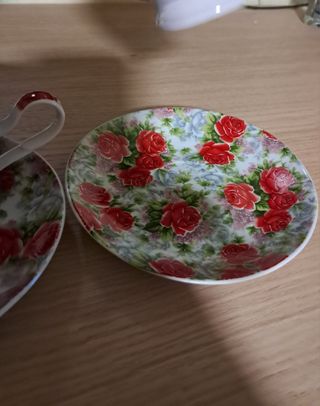 2 Tazze Tè Rose Ceramica