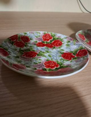 2 Tazze Tè Rose Ceramica