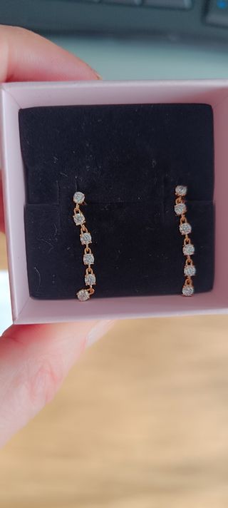 Pendientes Pandora largos dorados nuevos 