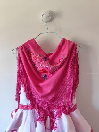 Vestido Flamenca niña Rosa talla 7-8