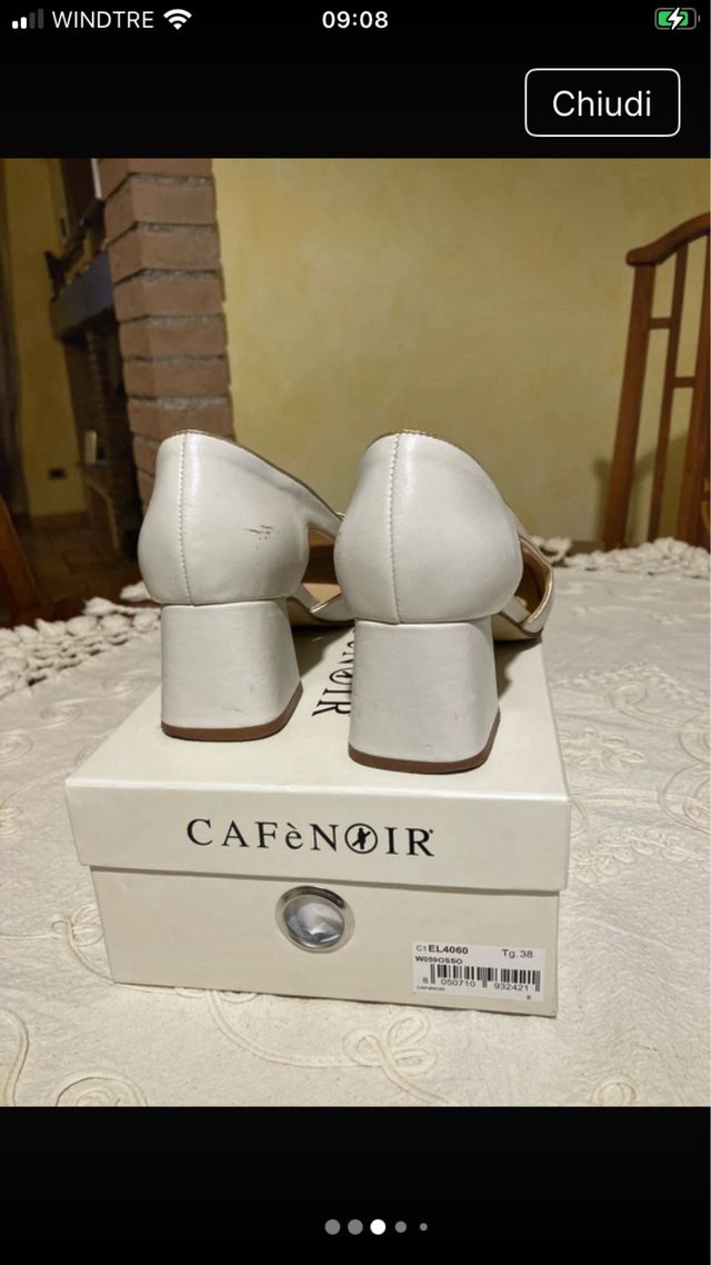 Scarpe CafeNoir bianche n.38 panna
