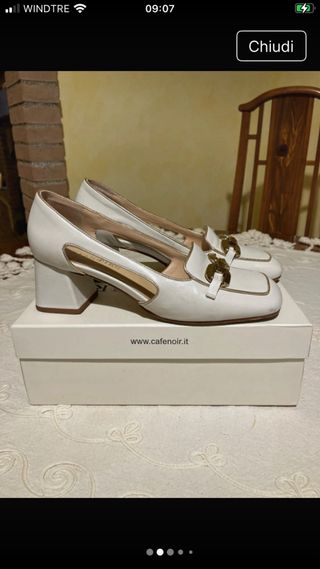Scarpe CafeNoir bianche n.38 panna