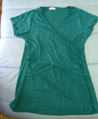Chaleco premamá verde azulado