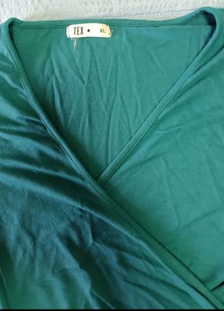 Chaleco premamá verde azulado