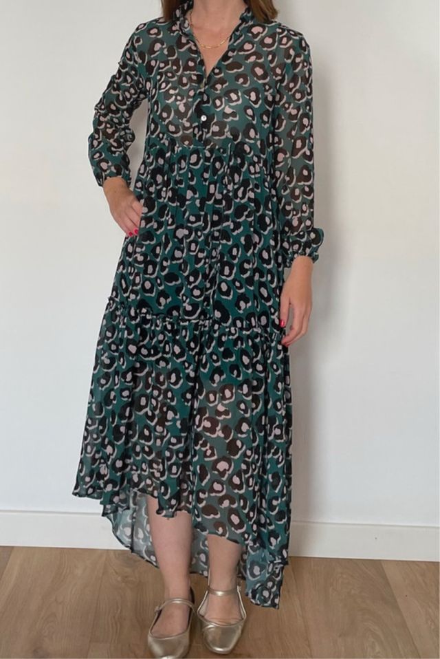 Vestido gasa estampado leopardo poete